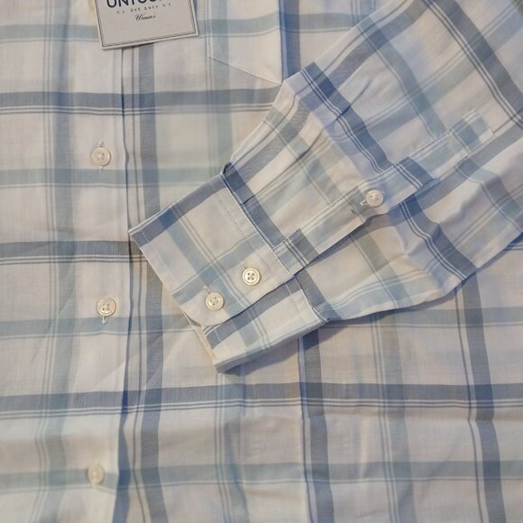 Untuckit Melini Women's Long Sleeve Blue and White Button Down Shirt SZ 14 NWT - Picture 2 of 10